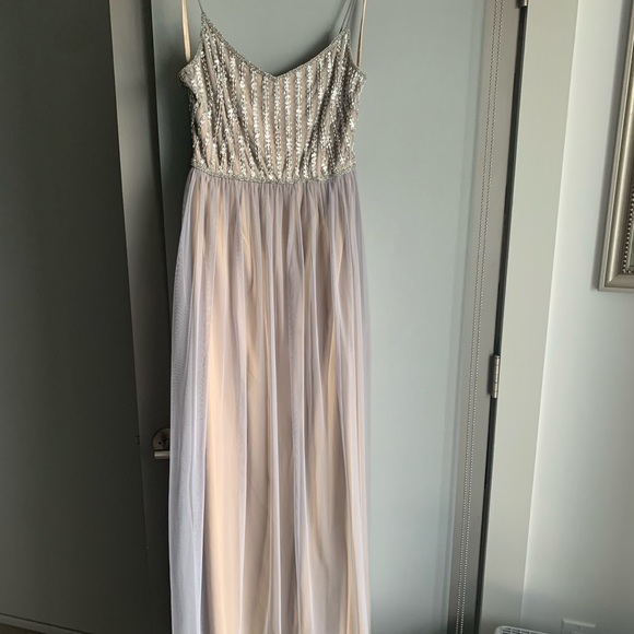 Adrianna Papell Lavender/Gray Gown - Picture 1 of 8